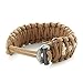 X-Plore Gear Survival Paracord 550 Bracelet with Fire Starter, Tinder, Scraper | Durable Parachute Nylon Snug Fit | Build Shelter, Catch Food | for Emergencies, Traveling (Brown)