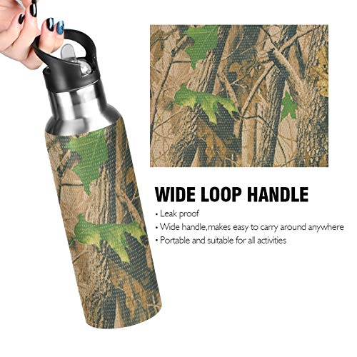51hhbuoy11L JNlover Jungle - Botella de agua de acero inoxidable con aislamiento al vacío, con pajita para camping, correr, gimnasio… JNlover Jungle - Botella de agua de acero inoxidable con aislamiento al vacío, con pajita para camping, correr, gimnasio… - Imagen 4