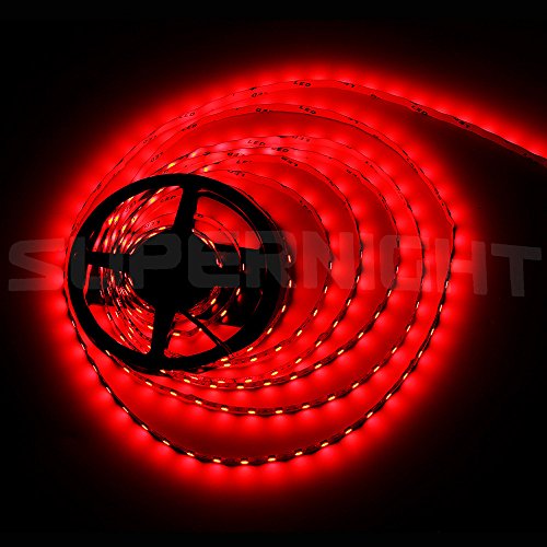 SUPERNIGHT 16.4FT 5M SMD 5050 Waterproof 300LEDs Red Light Flexible LED Strip Light Underwater Submersible LED Rope Lights