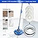 8L Spin Mop and Bucket Set 360 Degree Foot Pedal Clean Mop with 5 Pcs Microfiber Mop Pads and 1 Pc Floor Brush Head