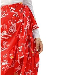 Falda mediana para dama con estampado floral bohemio de cintura alta con borde de volante