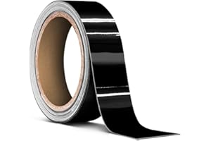 VViViD+ Ultra-Gloss Piano Black Air-Release Adhesive Premium Vinyl Pinstripe Tape Roll (1 Inch x 20ft)