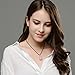 iSTONE Natural Teardrop Rose Quartz Pendant Necklace with 16