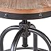 Pioneer Square Dane Metal-and-Wood Counter-Height Swivel Bar Stool, Set of 2 - Black
