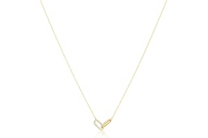 Freekiss Gold Pendant Necklace for Women, Dainty Diamond Necklaces for Women Simple 14K Gold Plated Paperclip Choker Necklaces Cute Minimalist Open Oval Necklaces Gold Jewelry for Women Gifts