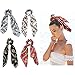 Cubaco 4 Pcs Hair Scarf Hair Scrunchies Bowknot Chiffon Floral Scrunchie Hair Ties 2 in 1 Vintage Elastic Hair Bands Ponytail Holder Scrunchy Ties Accessories for Women