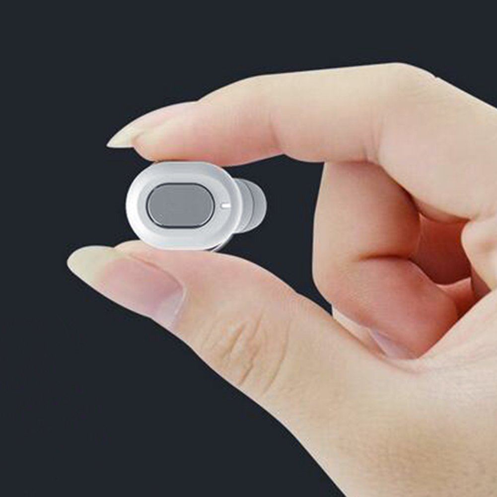 Feiuruhf Wireless Earbud Mini Invisible Bluetooth Earphone with Magnetic USB Charger Earpiece Car Headset with Mic,for Smart Phones and Other Devices(One Pcs) (White)