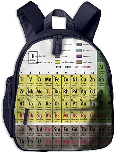 SarahKen Periodic Table Of Elements PHD Chemistry Student Family For Science Lover Education Kids Children School Bagpack Navy 12.5"x 4"x 10.5"