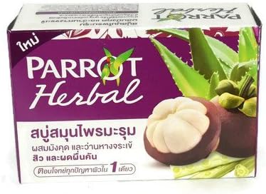 Parrot Herbal Moringa Deodorizing Soap with Mangosteen and Aloe Vera Anti Acne 100g.