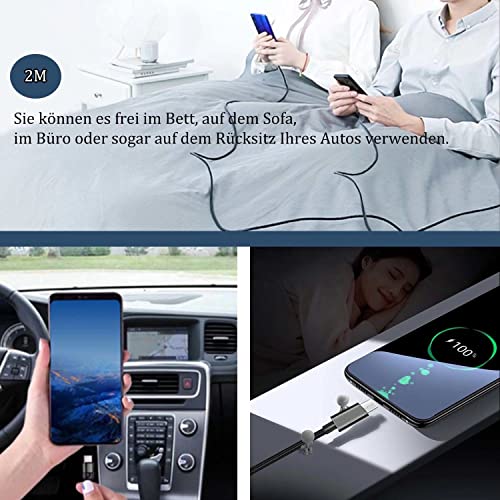 Aenkall USB C Kabel Schnellladekabel 2M, Lange USB C Ladekabel [2 Stück], Nylon Typ C Ladekabel, Usb Typ C Kabel Kompatibel für Samsung Galaxy/S21/ S20/ S10/ S9/ S8+ /S10/A71/A52, Huawei P40/ P30/ P20