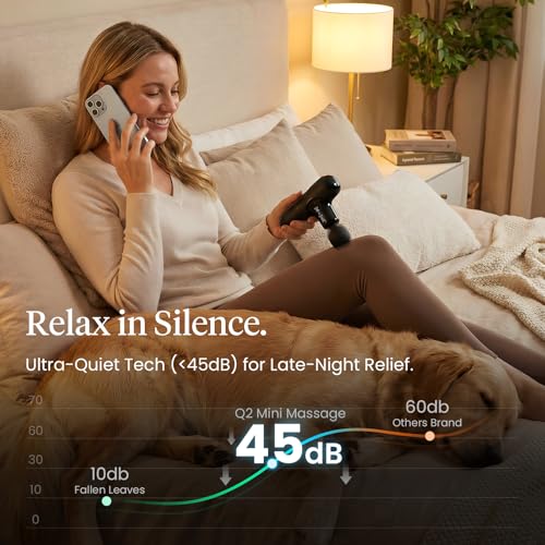 Bob and Brad Q2 Mini Massage Gun, Pocket Size Deep Tissue Percussion Massager, Ultra Small & Portable Quiet Massage Gun for Muscle Recovery and Pain Relief, Black