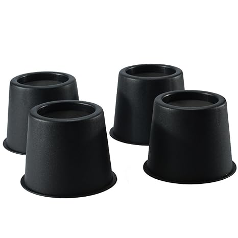 Uping Möbelerhöher Betterhöhung Möbelerhöhung Tischerhöher Elefantenfuß Bed Riser 10cm Höhe 4St schwarz