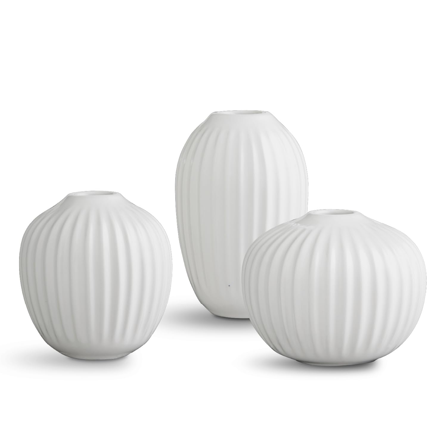 Kähler Miniature Vases Set of 3 Hammershøi Danish Design Handmade White