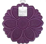 Talisman Designs No-Slip Grip Hot Pad, Purple, Pot Holder, Spoon Rest, Jar Opener and Trivet, BPA-free Silicone