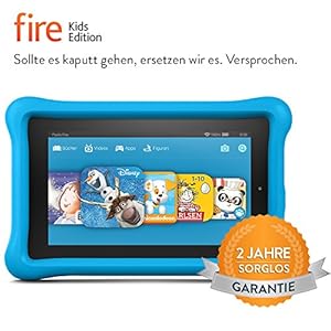 Fire Kids Edition-Tablet, 17,8 cm (7 Zoll) Display, WLAN, 16 GB, Blau Kindgerechte Schutzhülle