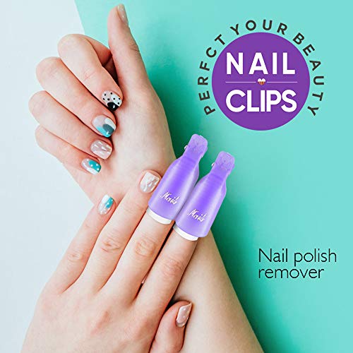 Teenitor Acrylic Nail Polish Remover Clips, 20 Pieces Reusable Toenail