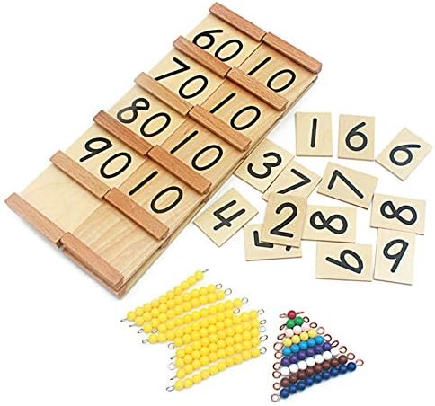 Danni Math Education Toys Montessori Wood Seguin Teens and Tens Boards Color Beads Bar Toy for Children Early Childhood Preschool Training