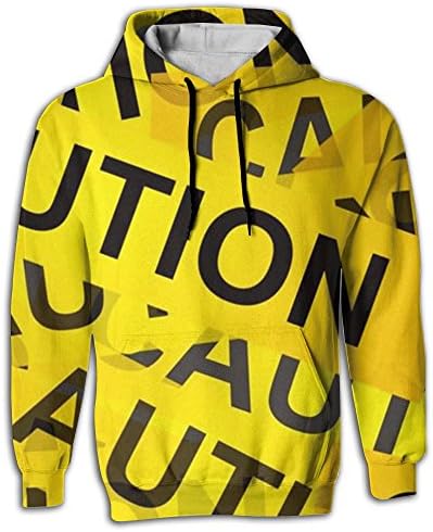 EURJFHSA Caution Tape Men Novelty Color Lightweight Long Sleeve Juniors Pullover Hoodie Sweatshirts Sweatshirt For Men