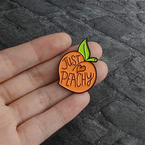 Just Peachy Enamel Brooch Pin Badge Emblem Corsage Fruit Peach Denim Clothes Cap Bag Lapel Button Cartoon Plant Jewelry Gift for Friends