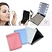 LED Lighted Travel Makeup Mirror, 8 Light Portable Hand Held Folding Vanity Mirror, Small Purse Double-sided Mirror Illuminated Cosmetic Mirror, Blue