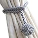 Anjee 2 Pack Curtain Tiebacks,Handmade Cotton Knot Ball Rope Tieback for Curtains,Heavy Duty Window Treatment Drapes Holdbacks Holders,Indoor Outdoor Drapery Pull Backs Ties Decorative,1 Pair Grey