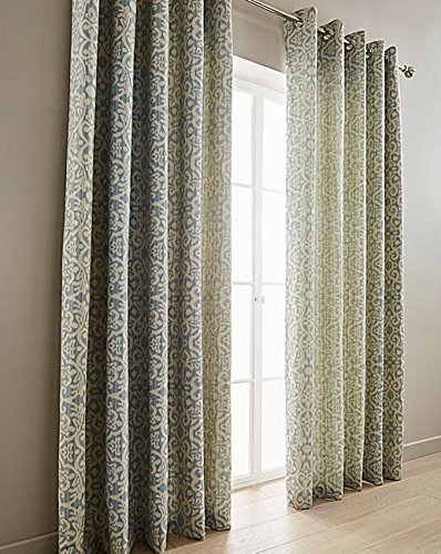 The Mill Shop Lily Luxury Woven Jacquard Lined Ring Top Curtains
