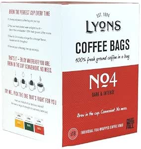 Lyons gourmet italian coffee bags 18's 125g (5011667883351)