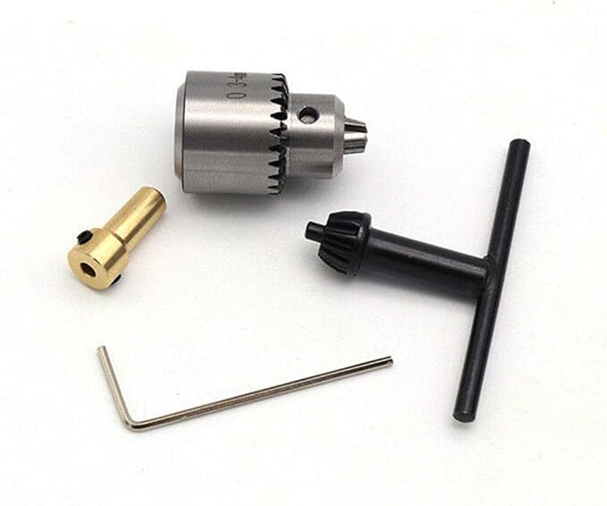 Electomania 4Pcs Mini Electric Drill Chuck Set 0.34mm Taper Drill Bit