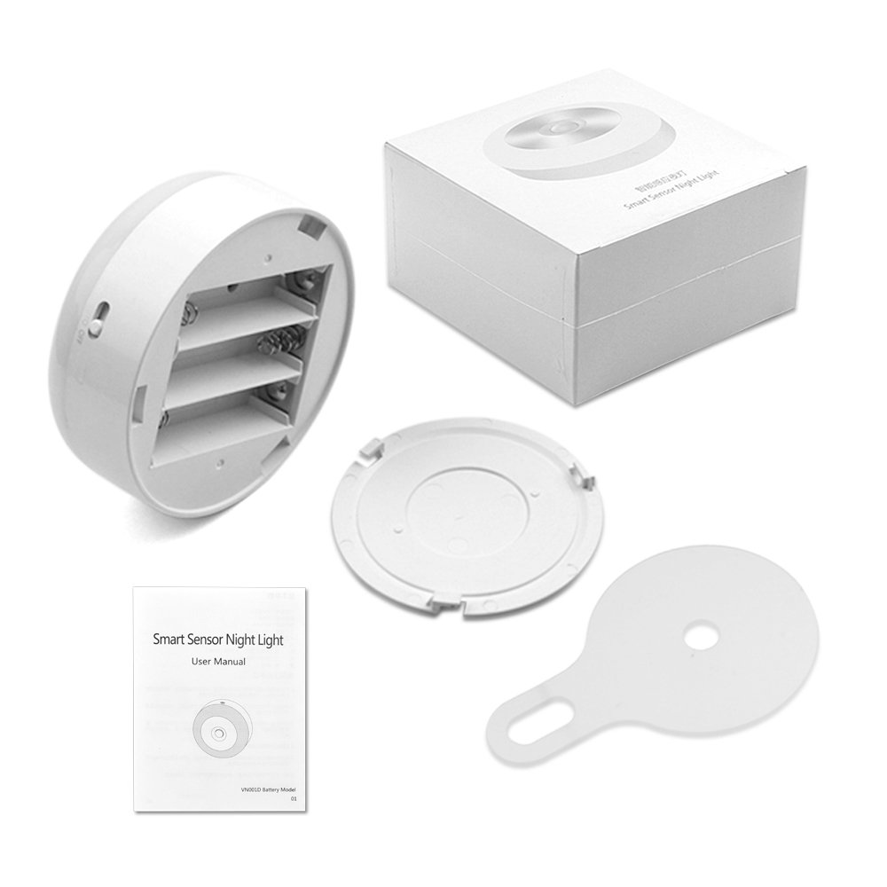 GOESWELL Motion Sensor Night Light Battery Operated, Motion-Sensing LED Stick-Anywhere Under Cabinet Lights for Stairs, Hallway, Bathroom, Kitchen, Closet (Pack of 2, Warm White)