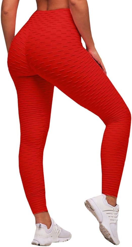 Meilidress Womens Ruched Butt Lifting Leggings High Waisted Grain Sport Tummy Control Gym Yoga Pants