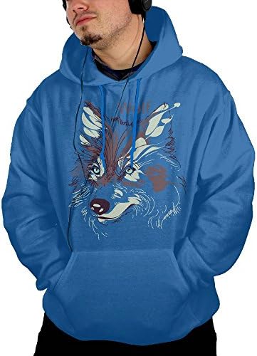 Men I Just Really Like Wolf Mountaineering Vintage Hoodie Hoodies Size S RoyalBlue