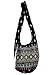 CCcollections Sling Bag Cotton - Large Boho Hippie Hobo Handbag - 40 Prints - unisex Crossbody Bag (Black Colour)