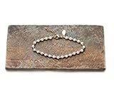 Gold Bracelet for Women Luminous 4mm White Opal + 14k Dipped Gold beads by Benevolence LA