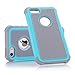 iPhone 5s case, iPhone SE Case, ShuYo(TM) Rugged Heavy Duty Impact Slim Hard Hybrid Case Heavy Duty Protection Shock-Absorption/Impact Resistant Bumper Case for iPhone 5 5S SE 5SE [Turquoise/Grey]