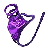 MSemis Men's Sexy C-String Bikini Thong G-String Underwear Purple One Size