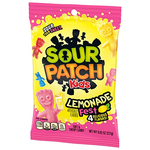 SOUR PATCH KIDS LEMONADE FEST SOFT & CHEWY GUMMY CANDY, 8.02 OZ