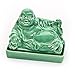 CKB Ltd Buddha Budai Decoration Vintage Home Butter Dish - Novelty Cool Tray with Lid (Jade Green)