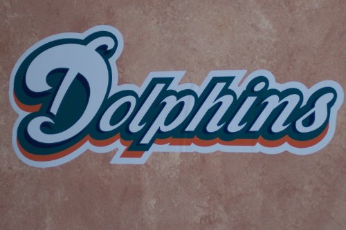 Miami Dolphins FATHEAD Team Sign Logo Official NFL Vinyl Wall Graphic 21"x9" INCH