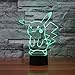 Pokemon Pikachu 3D LED Night Light, Elstey 3D Optical Illusion Visual Lamp 7 Colors Touch Table Desk Lamp