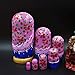 Moonmo 7pcs Beautiful Handmade Wooden Russia Nesting Dolls Gift Russian Nesting Wishing Dolls Matryoshka Traditional