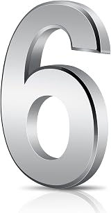 Vicloon 3D Door Numbers 3 Inches Self-Adhesive Silver Waterproof (6)