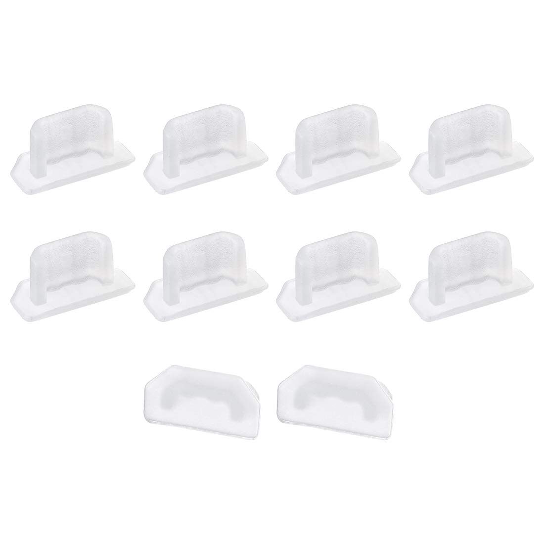 sourcing map 10pcs Silicone Micro USB Cap Port Cover Anti Dust Protector 6.5mmx2.3mm Clear
