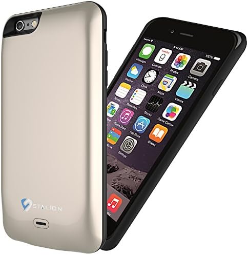 Stalion Stamina 7500mAh Power Bank Cover Battery Case for iPhone 6 Plus 6s Plus [Apple MFi Certified](Powder Gold)