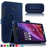 Infiland Folio Leather Case Fit Stand Cover For ASUS MeMO Pad 7 ME170CX 7-Inch Tablet / ASUS MeMO Pad 7 ME70CX 7-Inch / ASUS MeMO Pad 7 ME170C 7-Inch / ASUS Fonepad 7 FE170CG Tablet, Navy