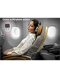 Active cancelación de ruido auriculares de diadema con micrófono y adaptador de avión, alteng J19 plegable y ligero Auriculares con micrófono, Hi Fi Graves profundos diadema de viaje con funda de transporte, color negro