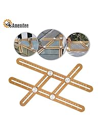 amenitee Ultra Nook escala regla   Full Metal Multi Ángulo Medición tool ultimate angleizer plantilla tool upgraded aleación de aluminio regla Multi Funcional (Champagne Oro)