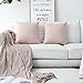 Home Brilliant ecorative Pillow Covers 18x18 Throw Pillow Covers Lined Linen Cushion Covers for Bed Couch, Set of 2, 18 x 18 inches(45cm), Baby Pink