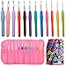 Crochet Hooks Set 12pcs - Ergonomic Soft Rubber Grip Handle and Aluminum Knitting Needle in Case-Size 2mm to 8mm DIY Weave Yarn Kit by NATUREBELLE