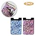 SHANSHUI Phone Card Holder, Ultra-Slim Lycra Stretchy Self Adhesive Stick On Wallet Card Holder Pocket Compatible for iPhone Android and Most Smartphones (Paisley / 2pcs)