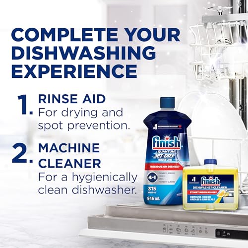 Finish Quantum Ultimate Dishwasher Detergent Pods, 3-Chamber Formula with Powerball, 2X Grease Fighting*, 24H Dried-On Stains, Deep Clean, Virtually Spotless Shine, No Pre-Rinse, 72 Tabs